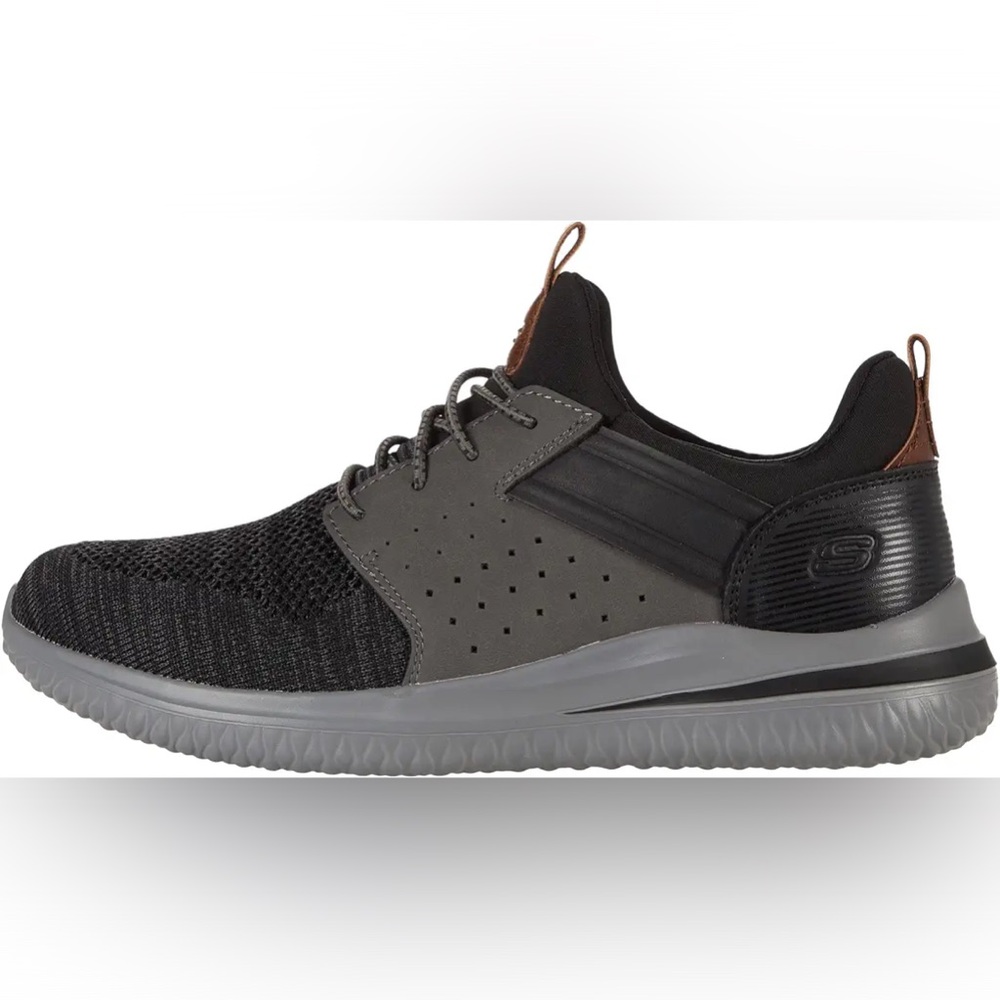 Skechers Delson 3.0 Cicada Sneaker 210238 Black Gray 9.5 12 NEW - Picture 3 of 7